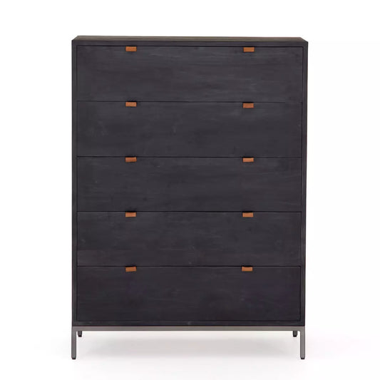 Alex 5 Drawer Dresser - Black Wash Poplar